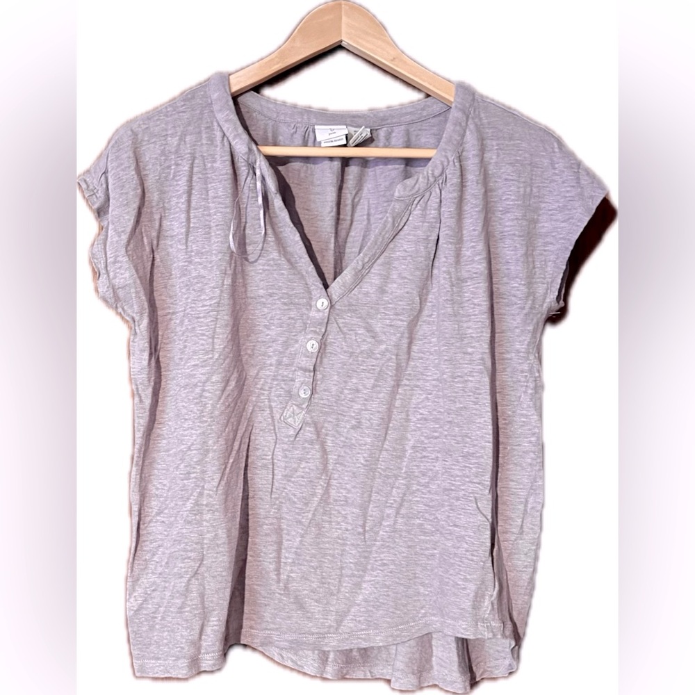 JOIE 100% Linen Light Purple Cap Sleeve Top